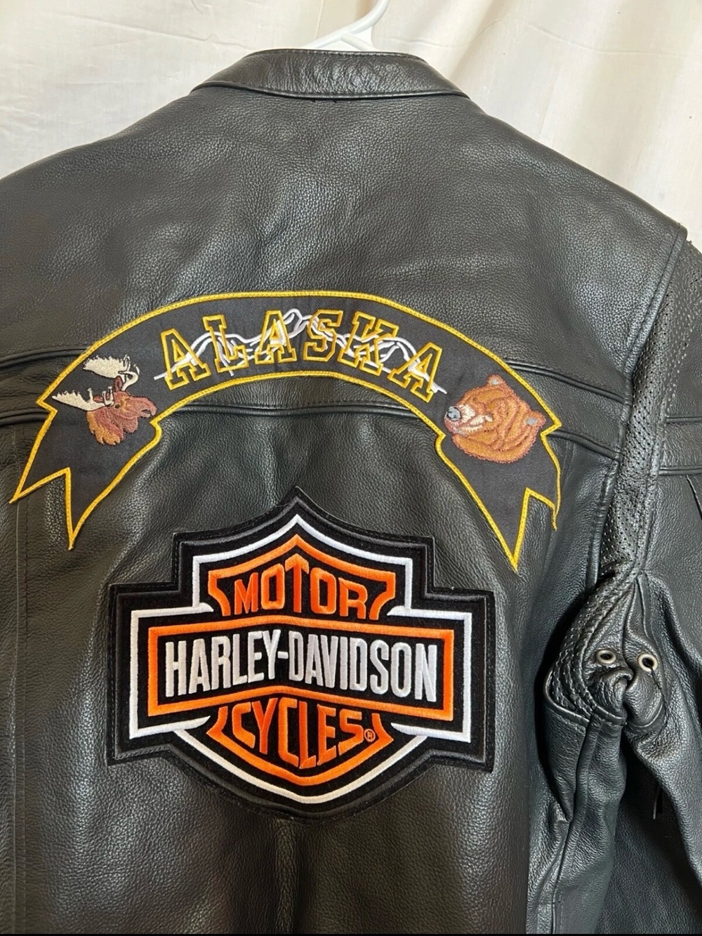 Harley-Davidson Men's Black Leather Alaska Patch Performance Jacket